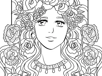 Coloring Book Preview book coloring coloring book flowers illustration lineart nature