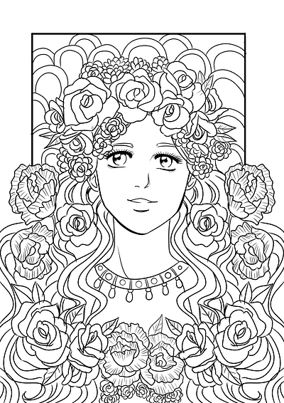 Coloring Book Preview book coloring coloring book flowers illustration lineart nature