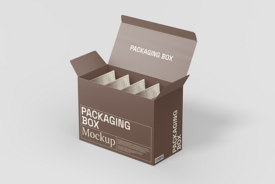 Pouch Bags in a Box Mockup 3d bag box branding business design mockup package packaging pouch presentation product realistic render template