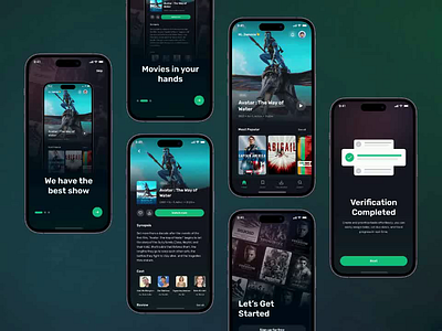 Cinepix - Movie Streaming App - Animation animation app card cinema design interaction iphone mobile mobile app mockup movie app streaming ui ui design uiux ux watching