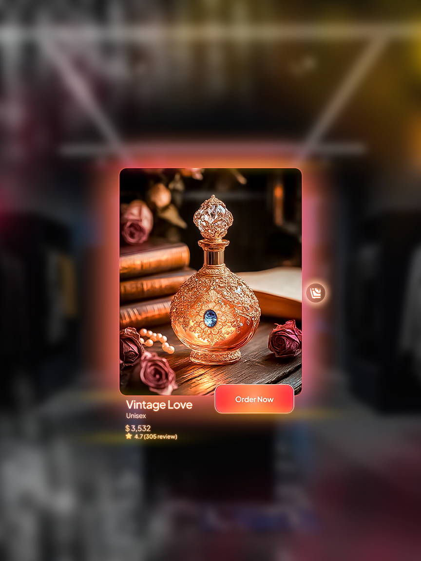 Elegant Vintage Perfume Bottle UI Design ai crypto figma fregrance graphic design landing page nft populer prototype top uiux trending ui ui ux ui8 website wireframe