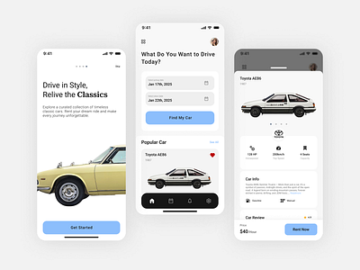 Rental Car App booking app car app classic app mobile app rental app rental car app rental car classic app ui uiux