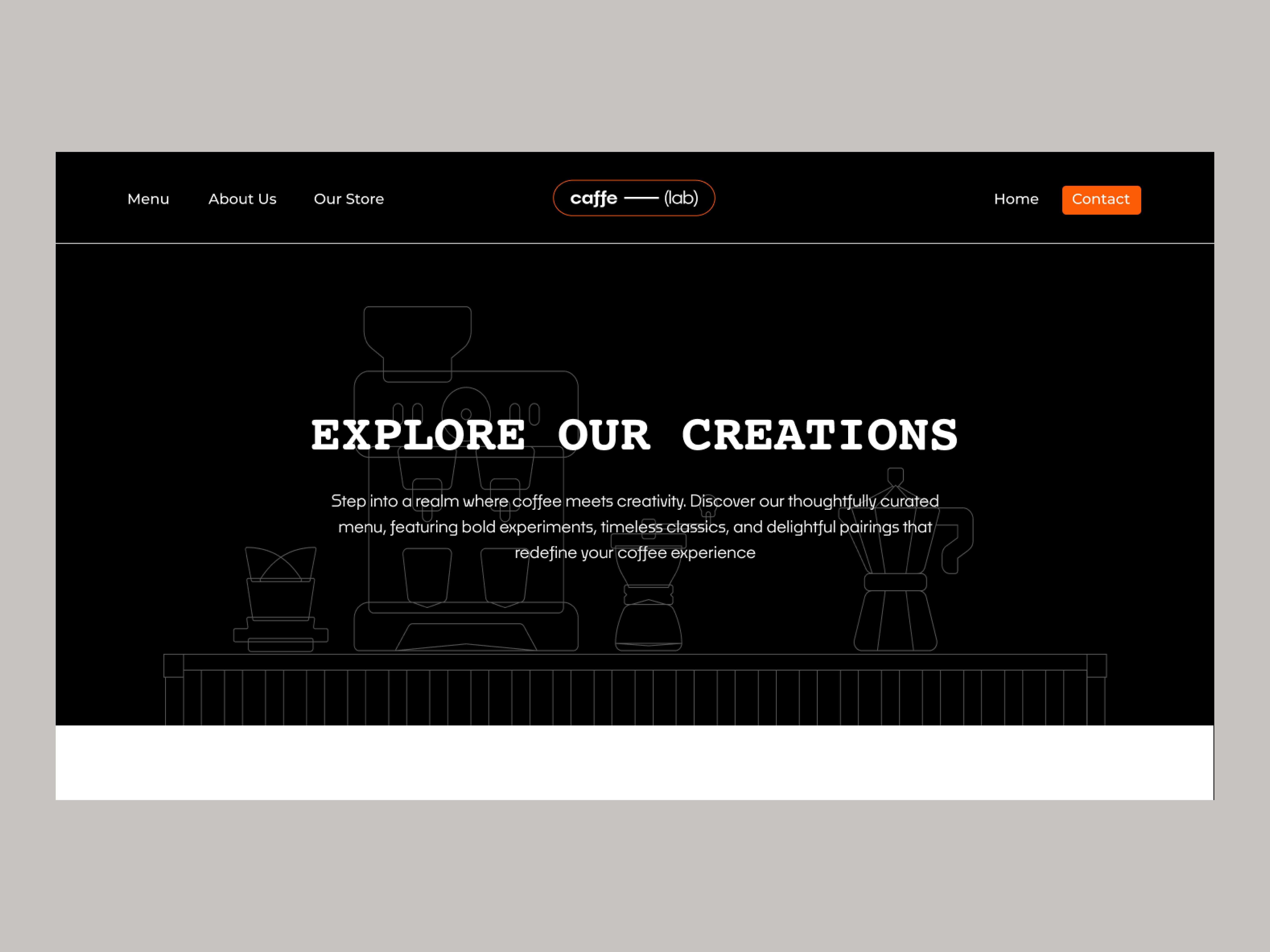 Caffe Lab – Animation Website for Coffee Exploration branding brew cafe catalog coffe design fluxa home latte ui ux website