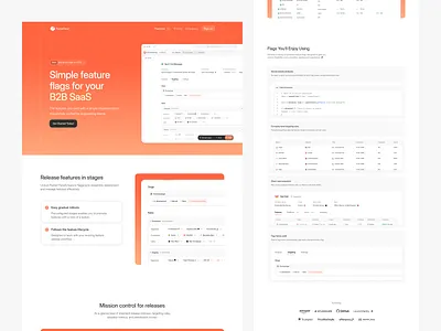 Packet Panel - Feature Flag company dev feature landing page new saas trending ui uiux website