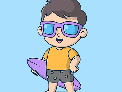 Cute boy surfer cartoon character cebred cebred toon cure surfer surfer surfer boy surfer cartoon surfer character surfer chibi surfer kawaii surfer mascot surfing