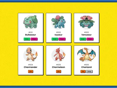 Pokémon Card Design card design neubrutalism pokemon pokemon design ui ui design ux ux design web design