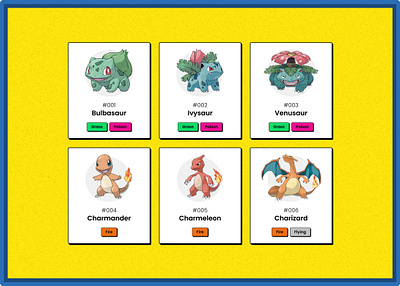 Pokémon Card Design card design neubrutalism pokemon pokemon design ui ui design ux ux design web design