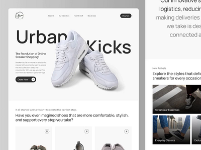 Urban Kicks | Sneakers Product Landing Page branding clean design ecommerce ecommerce website design fresh landing page minimalist modern modern web design page product shoes shop sneakers store stylish ui ux web design