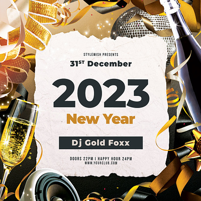New Year Flyer champagne download festive flyer graphic design graphicriver new year new years eve nye nye party photoshop poster psd template