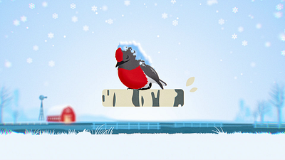 Winter Bird 3d after effects animation bird c4d cgi character animation cinema 4d commercial compositing critter design farm graphic design minimal mograph motion graphics robin snow winter