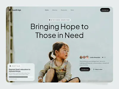 Bringing Hope - Nonprofit Landing Page charitywebsite landing page nonprofitdesign uxui webdesign