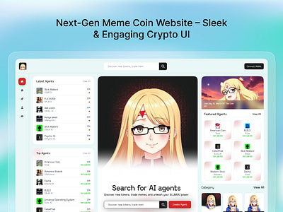 Next-Gen Meme Coin Website – Sleek & Engaging Crypto UI ai ai dashboard ai listing coin listing crypto crypto dashboard crypto trade crypto trading defi exchange lumiai meme meme coin meme coin website meme token next gen tokenomics trading web3