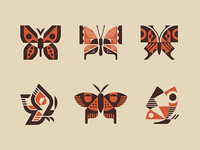 Butterflies branding bugs butterfly collection geometric illustration insects logo logotype mascot modern logo nature retro vector vintage wings
