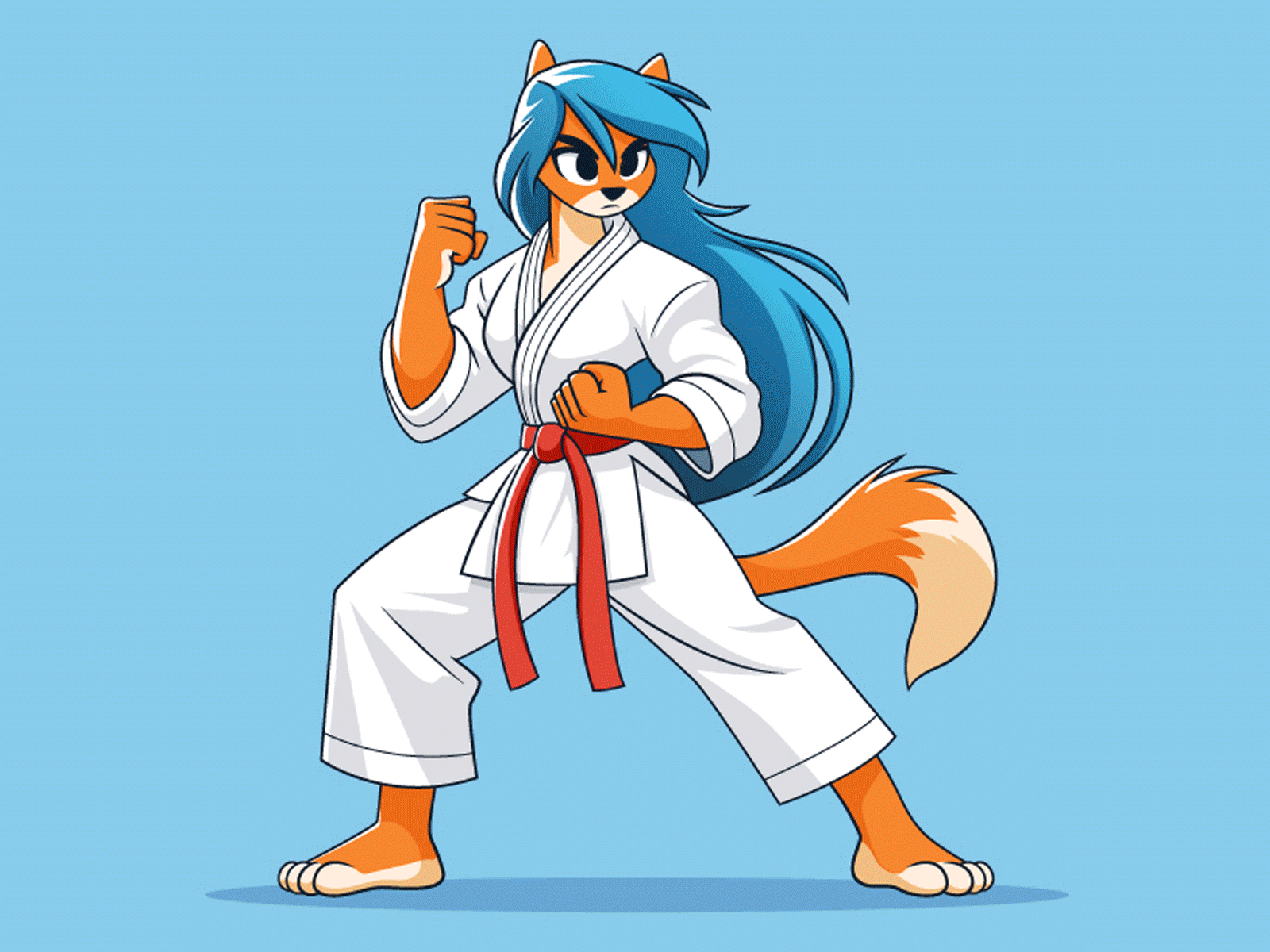 Karate Fox Vector in 6 Color Versions | Fox Cartoon Character cartoon cartoon character cartoon fox fox cartoon character fox cartoon mascot fox mascot foxfighter graphic design illustration karate fox mascot design vector vector illustration