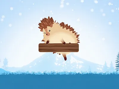 Winter Hedgehog 3d after effects animation c4d cgi character animation cinema 4d cloner compositing critter graphic design hedgehog illustration minimal mograph motion graphics mountain snow winter
