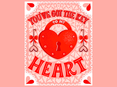 Digital Illustration of Romantic Message color match colorful creative digital illustration graphic design heart elements key symbol kkey to heart lock symbol love elements love message positive red red and pink red desigpink palette romantic romantic message typography vibrant vibrant design