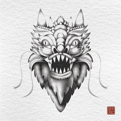 Yaksha-Art-Inspired Dragon design graphic design illustration vector