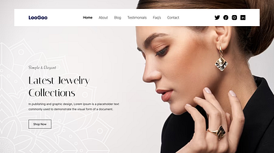 A Luxurious Jewellery Landing Page animation branding design ecommerce graphic design logo motion graphics ui uiux ux vector