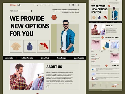 Fashion Ecommerce Clothing Shop Website Design about us section design aesthetic ui attractive landing page attractive website clothing ui creative creative homepage creative ui eye catching fashion ui homepage landing page modern ui ui design ui ux unique ux website website design