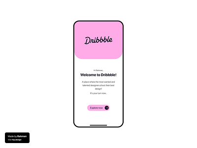 Welcome to Dribbble creativity app creativity ui daily ui figma high fidelity design light mode ui rahman haryanto ui design ux design welcome screen