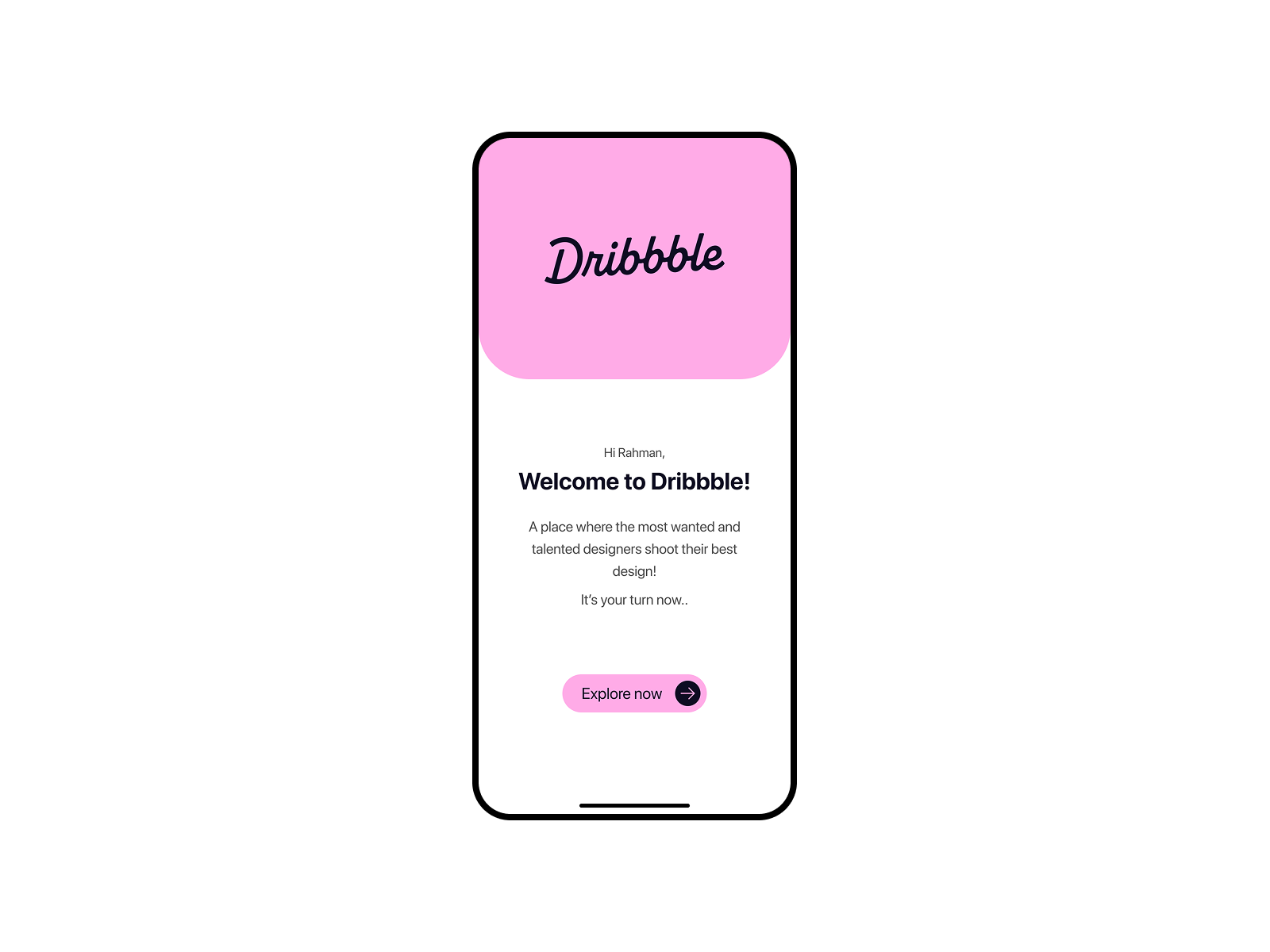 Welcome to Dribbble creativity app creativity ui daily ui figma high fidelity design light mode ui rahman haryanto ui design ux design welcome screen