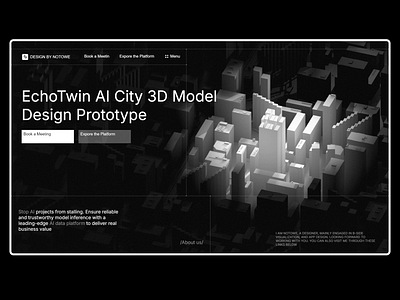 EchoTwin AI City×web 3d 3d ai animation city digital twin spline ui web design web3 webgesing