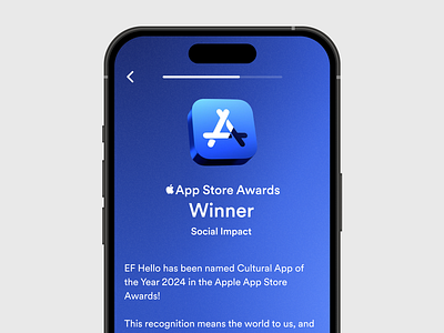 App Store Winner Screen app app design award design language learning onboarding phone store ui winner