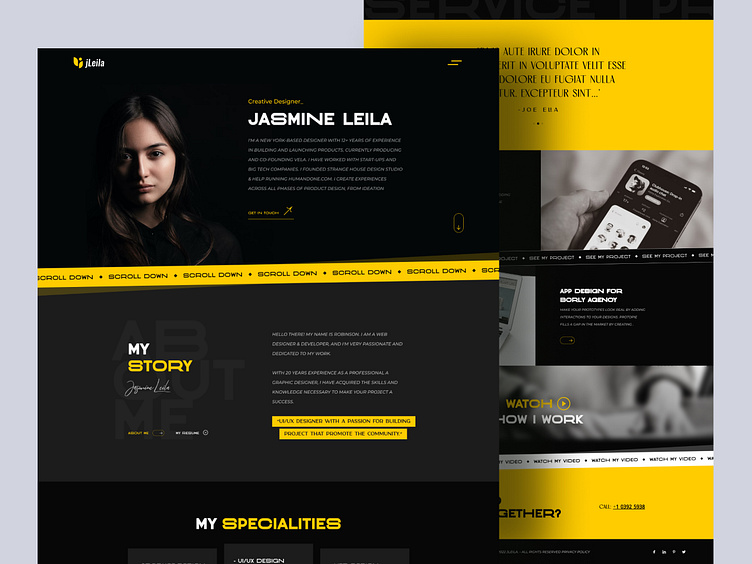 Designer Portfolio - Landing Page by Ferdous Islam on Dribbble
