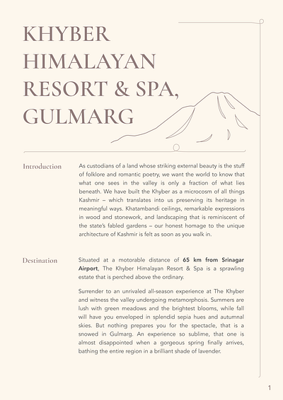 Brochure Design: Khyber Himalayan Resort & Spa, Gulmarg graphic design ui