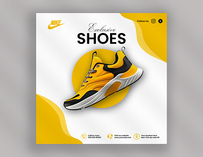 Social media poster design for shoes advertising creative design graphic designer poster poster design product design shoes shoes design social media post