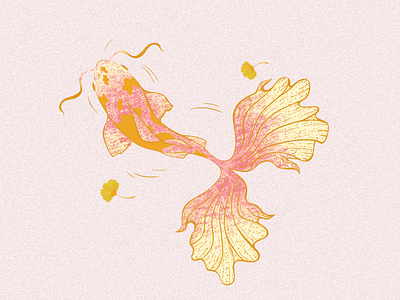 KOI FISH art cute digital illustration kawaii