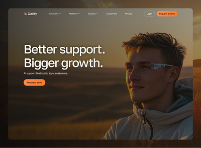 Clarity - An AI Customer Service Platform with an AI Agent ai ai agent branding customer service home page landing page ui ui design ux ux design web design