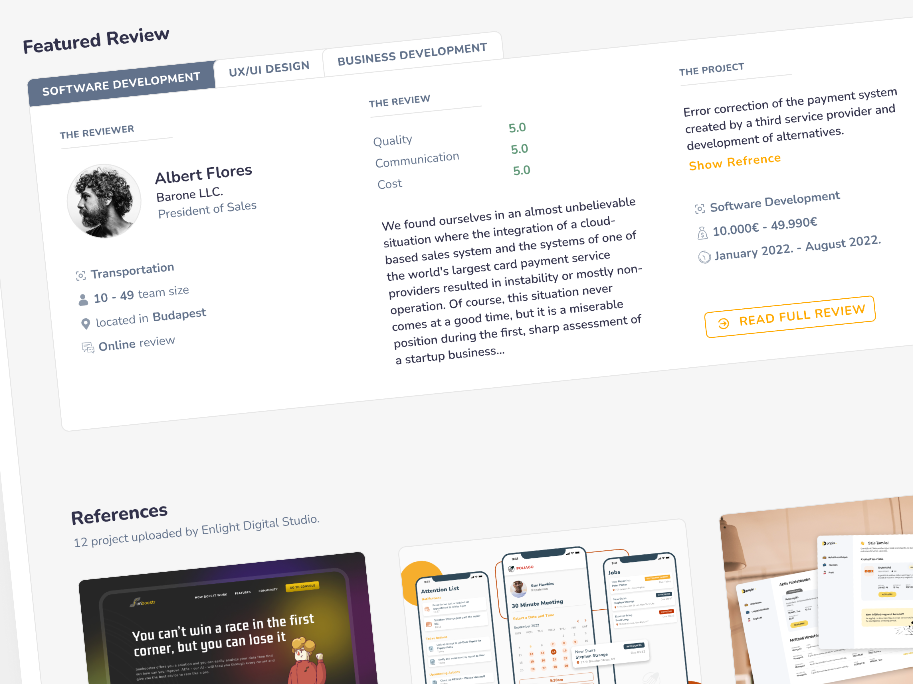 B2B Rating And Review Site By Peter Bartfai For Enlight Digital Studio ...