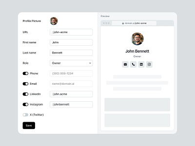 Profile Settings dashboard edit profile saas settings