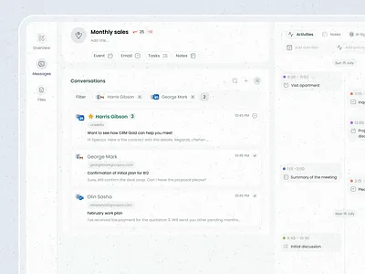 lead messages component design crm detailed view interaction design lead popup product design uiux