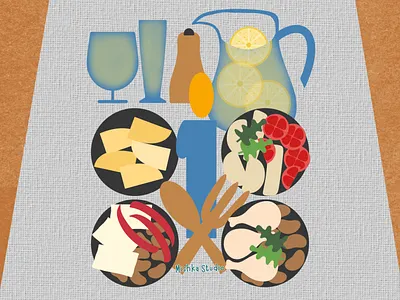 Spanish Delights baked beans illustration baked potato art bread drawing cheese food illustration lemon drinks spanish chicken recipe spanish dishes