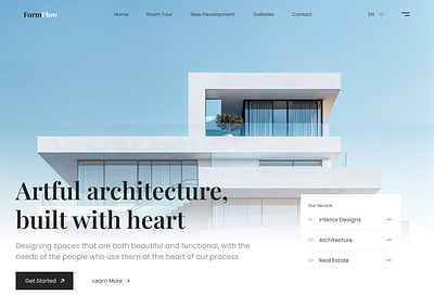 Form Flow - Hero Design for Architecture Website architecture home house ui ux