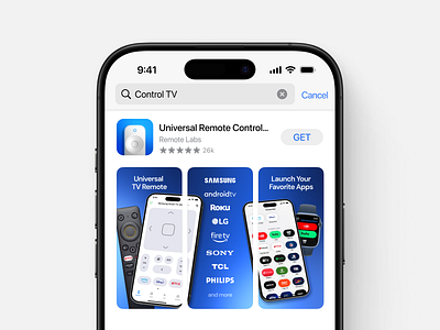 Remote Control App Screenshots app app store aso branding design figma graphic design icon illustration ios iphone logo mobile mockup modern remote screenshots tv ui universal