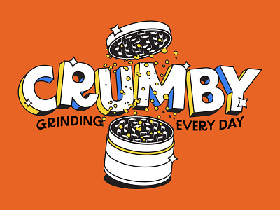 Grinding Every Day 420 cannabis crumby crumby creative day every day grinder grinding illustrator lettering marijuana t-shirt design typography vector art