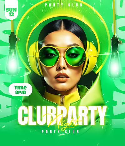 PARTY FLYER 3d branding design designer dj flyer flyer graphic design mobile party flyer template ui