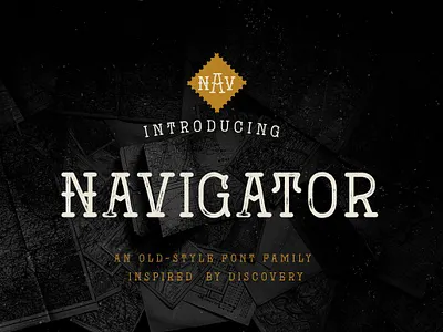 Navigator Font all caps american andrew footit bold branding display lettering letterpress lockups logo navigator font old style poster press rounded serif slab thin vintage western