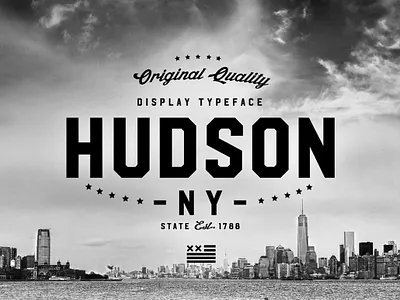 HUDSON NY FAMILY american andrew footit baseball basketball bold college football hudson ny family letterpress poster rough rust serif slab sports square vintage