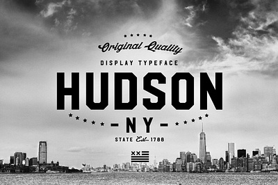 HUDSON NY FAMILY american andrew footit baseball basketball bold college football hudson ny family letterpress poster rough rust serif slab sports square vintage