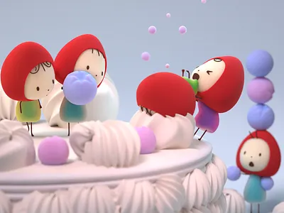 Whimsical Tiny Creatures 3d blender cute fantasy minimal