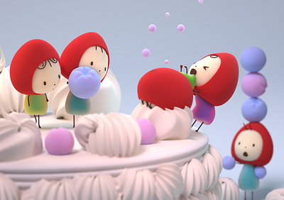 Whimsical Tiny Creatures 3d blender cute fantasy minimal