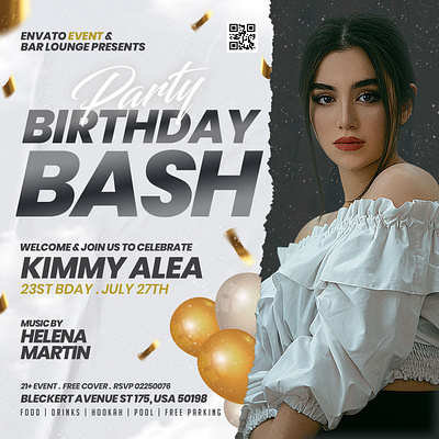 Birhtday Party Flyer graphic design