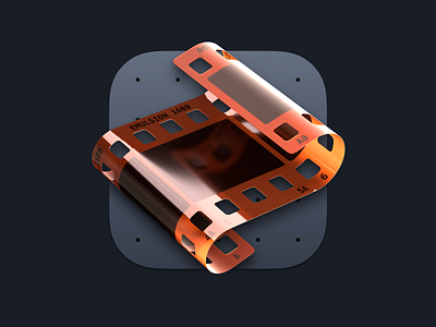 Emulsion icon 3d 3d app icon app icon film icon illustration logo mac icon macos app icon negative photography render sketch skeuomorphic ui vector