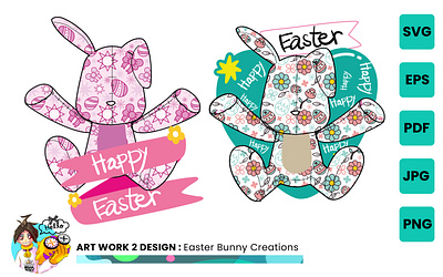 Easter Bunny Creations by @nl2ts bunny design bunny illustration craft creative fabrica digital art easter bunny easter craft easter pattern easter vector eps file graphic design igital easter art modern easter nl2td std png file