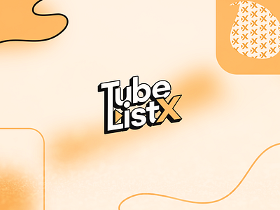TubeListX branding for an E-Book made for YouTubers bold logo brand design branding ebook branding ebook logo design logo logo design retro logo tubelistx typography logo design yellow logo