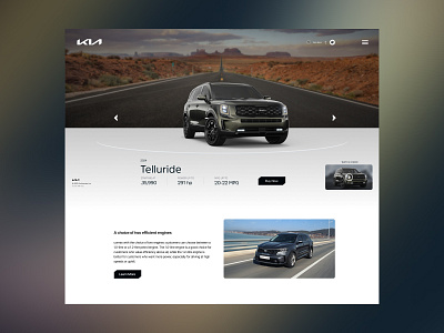 Hero section for - KIA Car car design website landing page uiux web